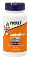 Фосфатидилсерин (Phosphatidyl Serine), Now Foods, 100 мг, 50 капсул - фото