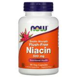 Витамин В3, Ниацин, Flush Free Niacin, Now Foods, 500 мг, 90 капсул, фото