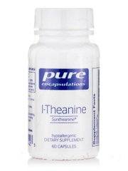 L-Теанин (теанин), l-Theanine, Pure Encapsulations, 200 мг, 60 капсул - фото
