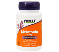 Мелатонин, Melatonin, Now Foods, 5 мг, 60 капсул - фото