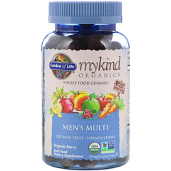 Вітаміни для чоловіків Men's Multi, Garden of Life, Mykind Organics, органік, для веганів, смак ягід, 120 жувальних конфет - фото