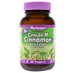 Экстракт корицы, Cinnamon Bark Extract, Bluebonnet Nutrition, 60 капсул - фото