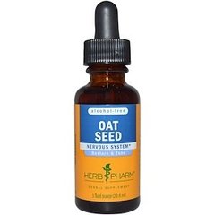 Насіння вівса, Oat Seed, Herb Pharm, екстракт, без спирту, 29,6 мл - фото
