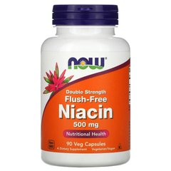 Витамин В3, Ниацин, Flush Free Niacin, Now Foods, 500 мг, 90 капсул - фото