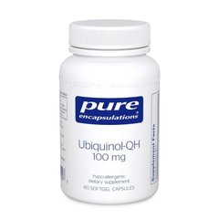 Убихинол-QH, Ubiquinol-QH, Pure Encapsulations, 100 мг, 60 капсул - фото