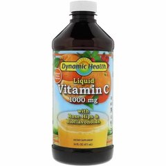 Витамин С, Liquid Vitamin C, Dynamic Health Laboratories, цитрусовый вкус, 1000 мг, 473 мл - фото