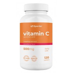 Вітамін С, Vitamin C with rosehip, Sporter, 500 мг, 120 таблеток - фото