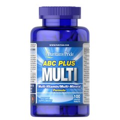 Мультивитамины и мультиминералы, ABC Plus Multi, Puritan's Pride, 100 каплет - фото
