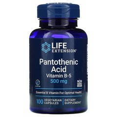 Пантотеновая кислота (Pantothenic Acid), Life Extension, 500 мг, 100 капсул - фото