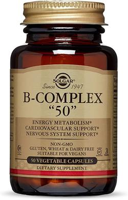 Витамины В-комплекс, B-Complex "50", Solgar, 50 капсул - фото