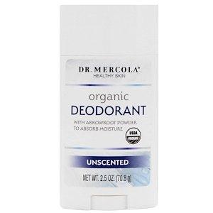Дезодорант для тела, Organic Deodorant, Dr. Mercola, без запаха, 70,8 г - фото