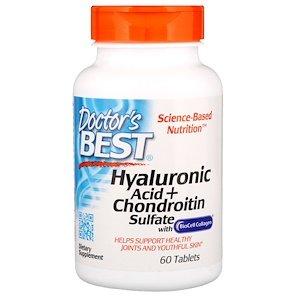 Гіалуронова кислота з хондроїтином, Hyaluronic Acid with Chondroitin, Doctor's Best, 60 таблеток - фото