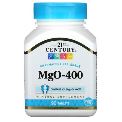 Магний оксид, Magnesium Oxide, 21st Century, 400 мг, 90таблеток - фото