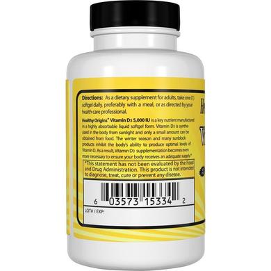 Витамин Д3, Vitamin D3, Healthy Origins, 5000 МЕ, 120 капсул - фото