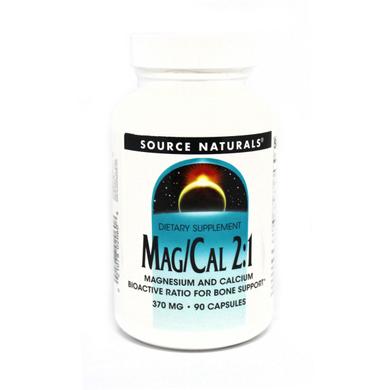 Магний и кальций 2:1, 370 мг, Source Naturals, 90 капсул - фото