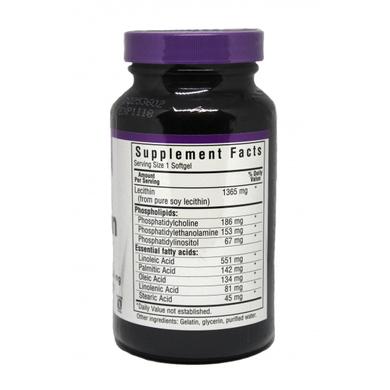Натуральный лецитин 1365 мг, Bluebonnet Nutrition, 90 желатиновых капсул - фото