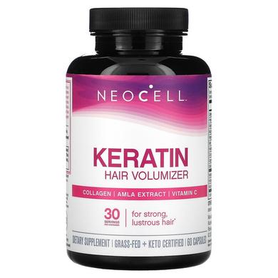 Neocell, засіб з кератином для надання об'єму волоссю, 60 капсул (NEL-12929) - фото