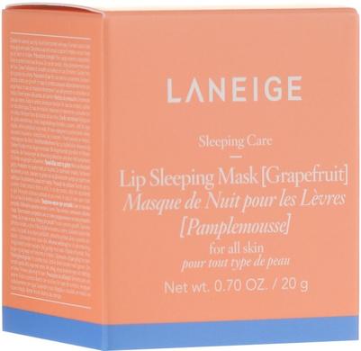 Бальзам-маска для губ питательная с экстрактом грейпфрута, Lip Sleeping Mask Grapefruit, Laneige, 20 мл - фото