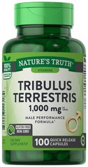 Трибулус, Tribulus Terrestris, Nature's Truth, 1000 мг, 100 капсул - фото