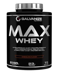 Протеин, Max Whey, Galvanize Nutrition, вкус двойной шоколад, 2280 г - фото
