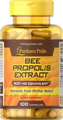 Прополис, Bee Propolis, Puritan's Pride, 500 мг, 100 капсул - фото