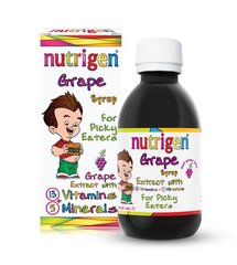 Комплекс вітамінів для дітей, Грейп сироп, Nutrigen, 200 мл - фото