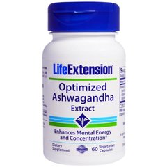 Ашвагандха, Ashwagandha, Life Extension, экстракт, 60 капсул - фото