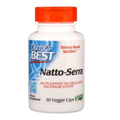 Наттокиназа и серрапептаза, Best Natto-Serra, Doctor's Best, 90 капсул - фото