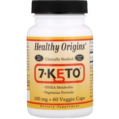 7 кето Дегидроэпиандростерон, 7-Keto, Healthy Origins, 100 мг, 60 капсул - фото