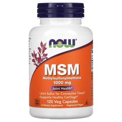 Метилсульфонілметан, MSM, Now Foods, 1000 мг, 120 капсул - фото