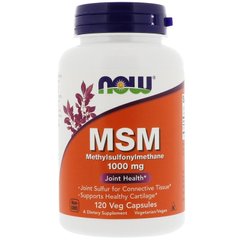 Метилсульфонилметан, MSM, Now Foods, 1000 мг, 120 капсул - фото