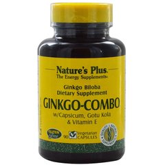 Гинкго Билоба комбо, Ginkgo-Combo, Nature's Plus, 90 капсул - фото