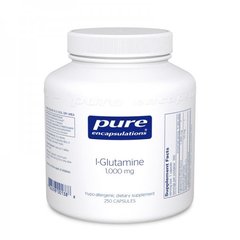 L-глютамин 1000 мг, l-Glutamine 1000 mg, Pure Encapsulations, 250 капсул - фото