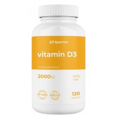 Витамин Д3, Vitamin D3, Sporter, 2000 ME, 120 таблеток - фото