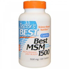 Метилсульфонілметан, МСМ, MSM, Doctor's Best, 1500 мг, 120 таблеток - фото