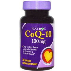 Коэнзим CoQ-10 (убихинол), Natrol, 100 мг, 30 капсул - фото