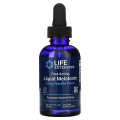 Мелатонін рідкий, швидкодіючий з цитрусово-ванільним смаком, Fast-Acting Liquid Melatonin, Life Extension, 59 мл - фото