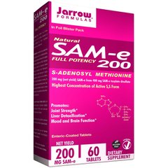 Аденозилметионин, Natural SAM-e, Jarrow Formulas, 200 мг, 60 таблеток - фото