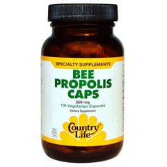 Прополис, Bee Propolis, Country Life, 500 мг, 100 капсул - фото