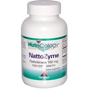 НаттоЗим, NattoZyme, Nutricology, 180 гелевих капсул - фото
