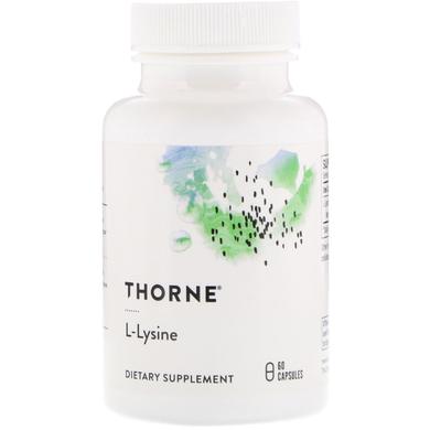 Лізин, L-Lysine, Thorne Research, 60 капсул - фото
