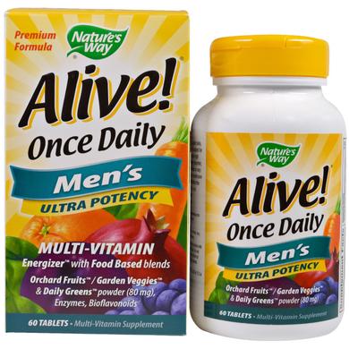 Мультивитамины для мужчин, Alive! Men's Multi-Vitamin, Nature's Way, 60 таблеток - фото