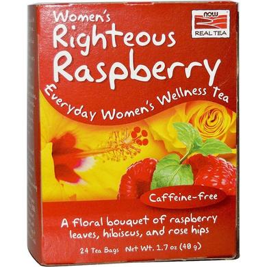 Чай с малиной, Raspberry Tea, Now Foods, Real Tea, для женщин, без кофеина, 24 пак. (48 г) - фото