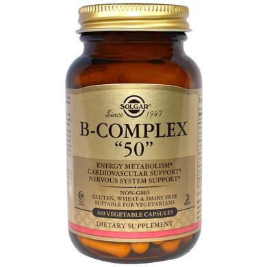 Вітаміни В-комплекс, B-Complex "50", Solgar, 100 капсул - фото