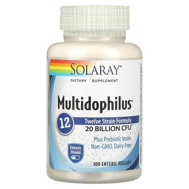 Пробиотики, Multidophilus 12, Solaray, 20 млрд КОЕ, 100 капсул - фото
