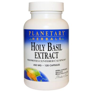 Базилик священный, Holy Basil Extract, Planetary Herbals, 450 мг, 120 капсул - фото