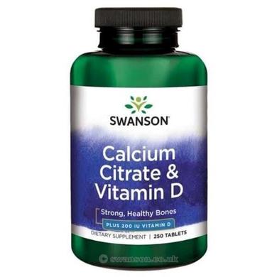 Кальцій цитрат і вітамін Д, Calcium Citrate & Vitamin D, Swanson, 250 таблеток - фото