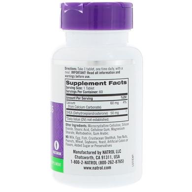 Дегидроэпиандростерон, DHEA, Natrol, 50 мг, 60 таблеток - фото