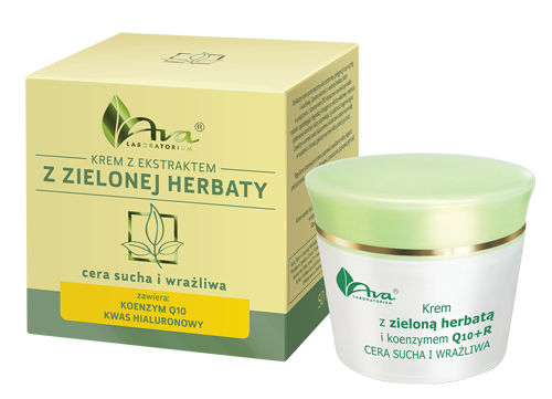 Крем для сухой и чувствительной кожи с экстрактом зеленого чая и коензимом Q10+R, AVA Laboratorium, 50 мл - фото