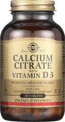Кальцій цитрат та вітамін Д3, Calcium Citrate with Vitamin D3, Solgar, 250 мг/150 МО, 120 таблеток - фото